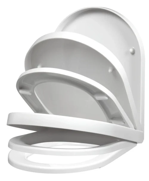 Allibert Wc-bril RAINBOW - D-vorm - Thermodure - Soft Close - Inox Scharnieren - Afklikbaar - Wit