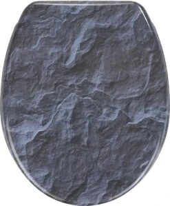 Wenko Wc-bril Slate Rock 37,5 X 44 Cm Antraciet